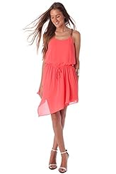 Chiffon/Polyester Sheer Asymmetric Pleated Scoop Neck Skater Dress/Mini Dress 