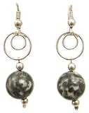 Unique Black Fossilised Jasper Earrings by Dragonheart