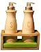 Fruits & Passion Cucina Collection Hand Soap and Hand Cream Duo in Bamboo Holder, Lime Zest and Cypress,  Ceramic Bottles