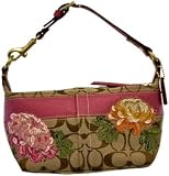 Coach Khaki Pink Flowers Handbag 41420BKHPK