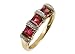 9ct Yellow Gold Diamond and Red Garnet Eternity Ladies Ring