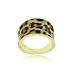 18k Gold Over Sterling Silver Enamel Leopard Print Ring