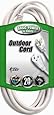 Coleman Cable 02352-01 20-Foot 16/3 Vinyl Landscape Outdoor Extension Cord, White