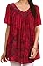 Sakkas Kyla Relaxed Fit Floral Sequin Embroidered V-Neck Cap Sleeve Blouse/Top