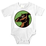 Onesie with doberman, pinscher, cartoon, animal, dog