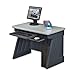 Computer Desk,42 quot;x24-1/2 quot;x30 quot;,Charcoal Gray Base/Silver Top