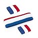 GOGO Thick Solid Color Sweatband Set (1 Headband + 2 Wristbands) - Red/White/Navy