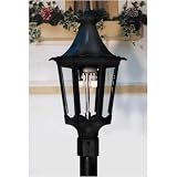 Gas Light America GL1400 Cast Aluminum Natural Gas Light With Open Flame Burner On Post Mount