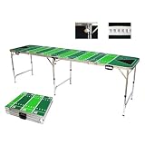 Football Tailgate Beer Pong Table - 8 Feet with Bottle Opener, Ball Rack, & 6 Pong Balls!