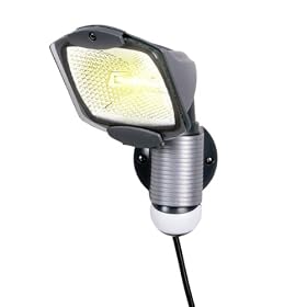 Cooper Lighting MS100PG 110-Degree 100-Watt Portable Plug-in Motion Security Floodlight, Gray