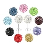 STUDS-CRYSTAL CLEAR 8MM: 1 Pair Clear Diamond - clear crystal,Silver Swarovski crystal earrings by utopia - 8MM - bling bling!! - silver studs - made with over 100 Swarovski crystals, post and clip 925 silver studs. the Utopia collection