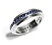 Anniversary Band or Stacking Ring, Channel Set Full Circle with Sapphires, 18k White Gold, Ring Size 5.75 (T.w 1.10)