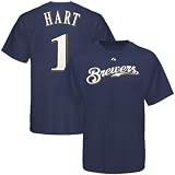 Corey Hart Milwaukee Brewers Navy Name and Number T-Shirt by Majestic