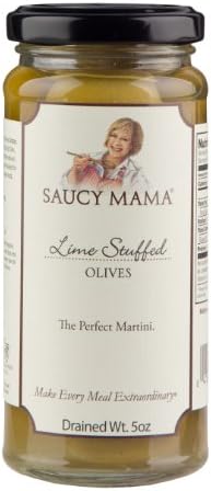 Saucy Mama Lime Stuffed Olives, 5-Ounce Boxes (Pack of 6)