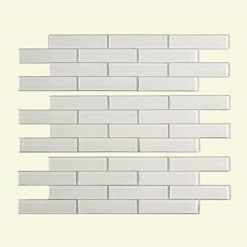 Aspect Peel and Stick Matted Glass Tile Backsplash in Frost for Kitchen and Bathrooms (Sample)