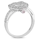 10K White Gold 0.03 CT TGW Pink Sapphire 1/5 CT TDW Diamond Fashion Ring (G-H, I2-I3)