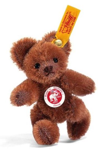 41rK4Tc%2BL5L Mini Steiff Collectible Teddy Bear: stands just over 3 tall: color is brown mohair