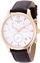 Big Sale Tissot Mens T063.617.36.037.00 Tradition Gold Tone Watch with Leather Strap