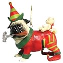 Elf dog PUG CHRISTMAS TREE ORNAMENT holiday decor