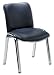 Sonix Reception Side Chair Leather Back H370mm Seat W490xD460xH480mm Black and Chrome Image