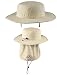 Koloa Surf Co. Wide-Brim Outdoor Hat with Sun Flap-Stone/b-L/XL