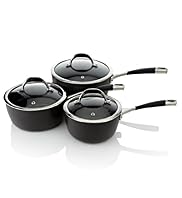 3 Hard Anodised Saucepan Set