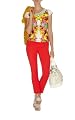Orange Zip Capri Jeans