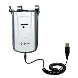Coiled Power Hot Sync and Charge USB Data Cable w/ Tip Exchange for the Samsung SPH-A600 - Gomadic Brand