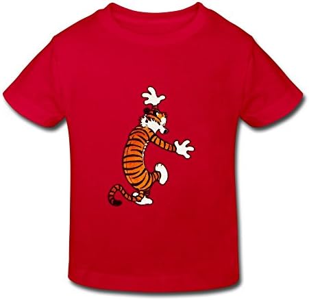 ZHAOO Kids Homas Hobbes Tiger Calvin And Hobbes 2-6 Boys Girls Tee Shirts Red 3 Toddler