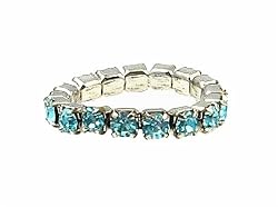 Toe Ring - T1 - Crystal Band ~ Aqua