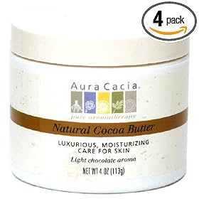 Aura Cacia Natural Cocoa Butter, 4 Ounces (113 g) (Pack of 4) by Aura Cacia
