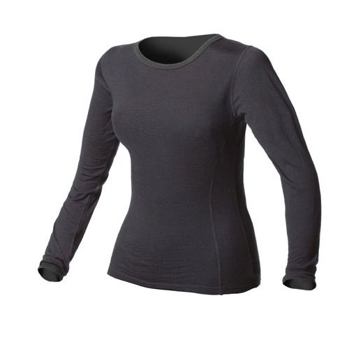 Minus33 100% Merino Wool Base Layer 802 Womens LightWeight Crew Top Black Small