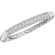 14K White Gold Diamond Bangle Bracelet - 2.00 Ct.