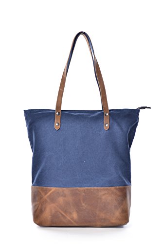 Gootium 41232 Canvas Full Grain Leather Shoulder Handbag