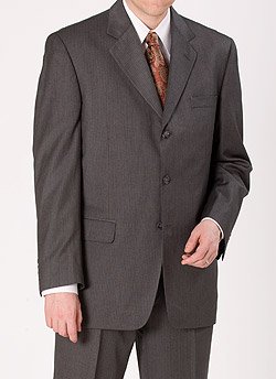 Kilburne & Finch Fine Charcoal Stripe 3-Button Suit with Pleated Pant