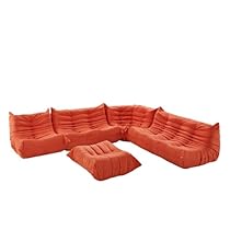 Big Sale Lexington Modern Waverunner Modular Sectional Sofa Set, Orange, 5-Piece