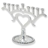 Aluminum Star and Heart Designed Menorah