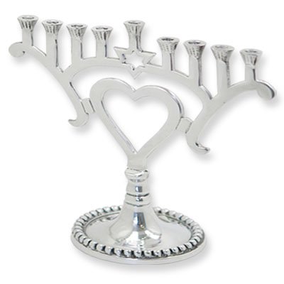 Menorah With Heart and of David