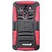 Fosmon STURDY Shock Absorbing Dual Layer Hybrid Holster Cover Kickstand Case for LG G3 - Retail Packaging (Red)