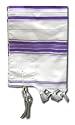 Acrylic Tallit Prayer Shawl Light Purple and Silver Stripes Size 24 X 72