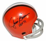 Autographed Jim Brown Cleveland Browns Mini Helmet Inscribed HOF 71