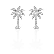 14K White Gold 1/3 ct. Diamond Palm Tree Earrings
