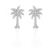 14K White Gold 1/3 ct. Diamond Palm Tree Earrings