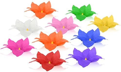 Event Lanterns Floating Lotus Flower Water Lanterns (Pack Of 10) Orange