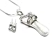 Cute Ice Crystal Flip Flop Sandal Charm Necklace & Crystal Stud Earrings Silver Tone