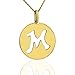 Initial Letter M 14K White Gold Disc Pendant