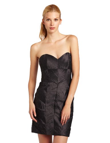 Nicole Miller Womens Strapless Shirred Dress; Black; 4