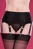 Stockings and Romance Bombshell Black 6 Strap Suspender Belt