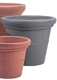 30 in. Black Granite Round Planter
