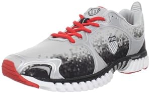 K-Swiss Men's Kwicky Blade-Light Running Shoe,Silver/Black Digital/Fiery Red,7.5 M US